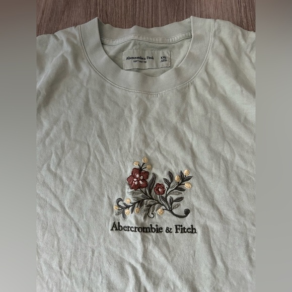 Abercrombie & Fitch Embroidered Short Sleeve Tee, Mint Green, XXL - Picture 2 of 6
